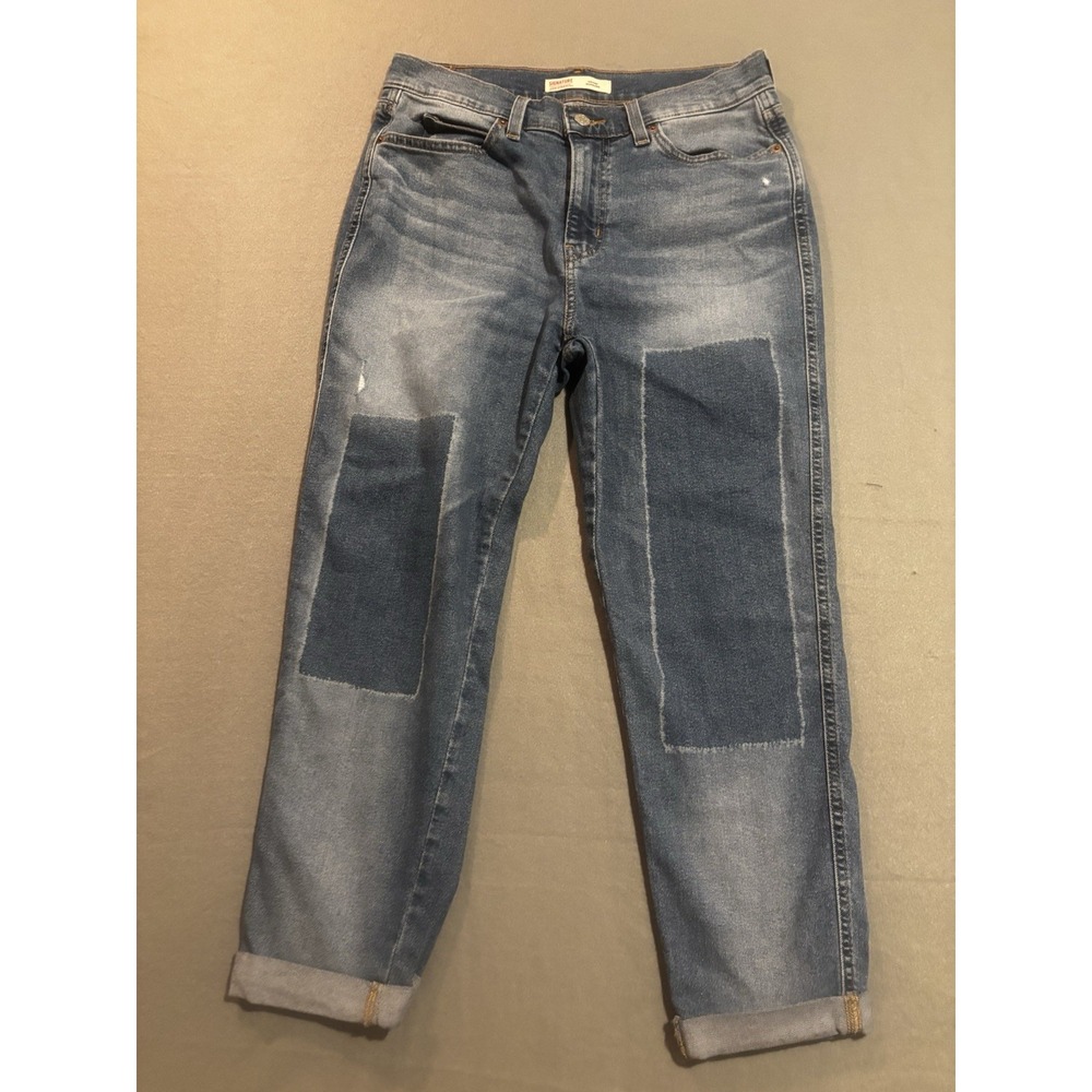 Signature by Levi Strauss & Co. Jeans Women 6 Heritage Boyfriend Cuffed Patch